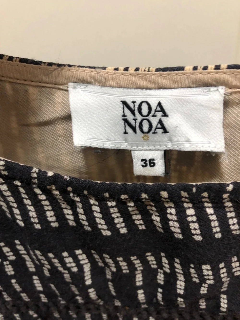 Noa Noa women’s cap sleeve ruffle top sz Small EU36 cream grey - Picture 2 of 5